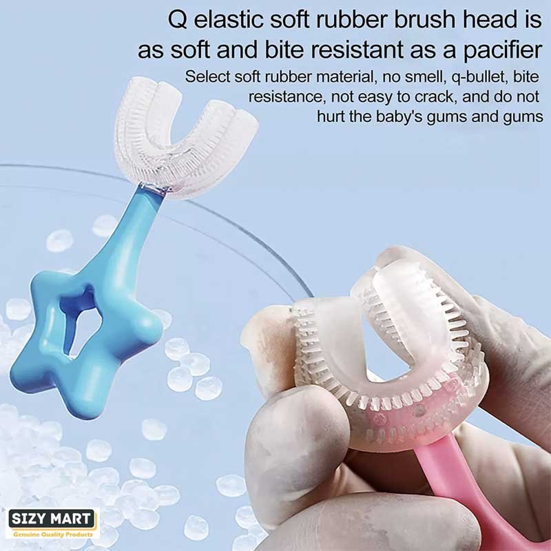 High Quality Baby Tooth Brush, Soft Teeth Brush For Kids, Silicone Baby 360° U Shape Tooth Brush (3)