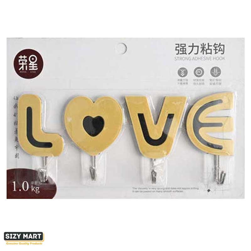 Sizy-Mart-Hooks-Love Strong Adhesive Hook (Love design)