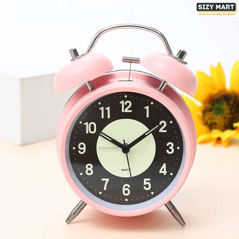Super Loud Alarm Clock Silent Non-Ticking for Heavy Sleepers, Retro Twin Bell Alarm Clock with Backlight for Bedside for HomeSchoolOffice Black (4)