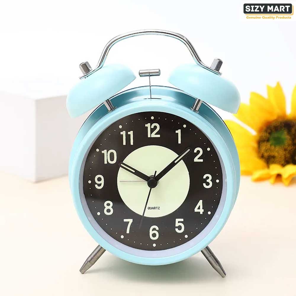 Super Loud Alarm Clock Silent Non-Ticking for Heavy Sleepers, Retro Twin Bell Alarm Clock with Backlight for Bedside for HomeSchoolOffice Black (5)