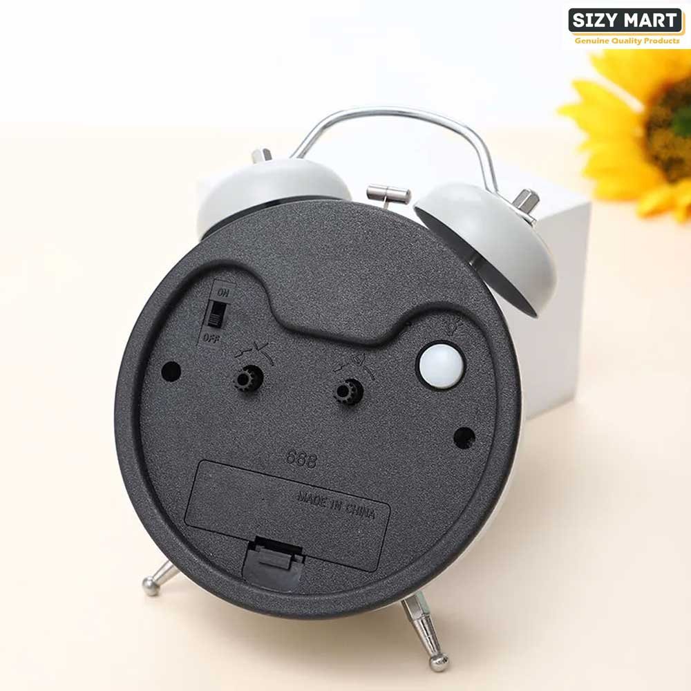 Super Loud Alarm Clock Silent Non-Ticking for Heavy Sleepers, Retro Twin Bell Alarm Clock with Backlight for Bedside for HomeSchoolOffice Black (6)